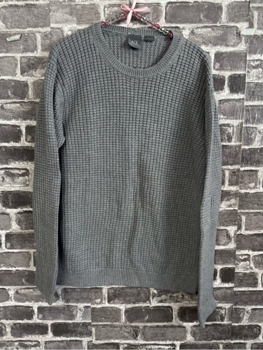 A/X Armani Exchange sweater gray knit crewneck